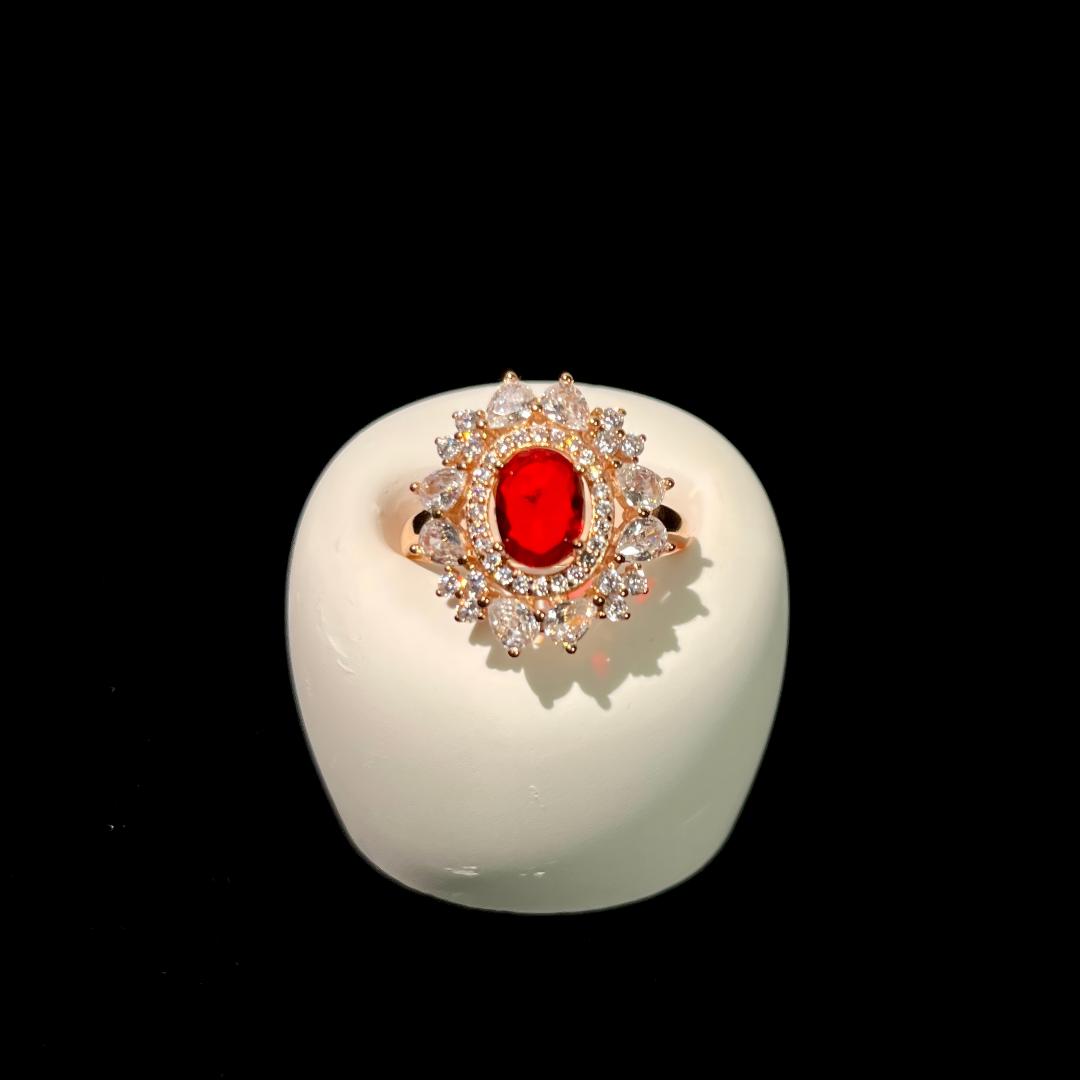 Ruby Halo Plated Ring