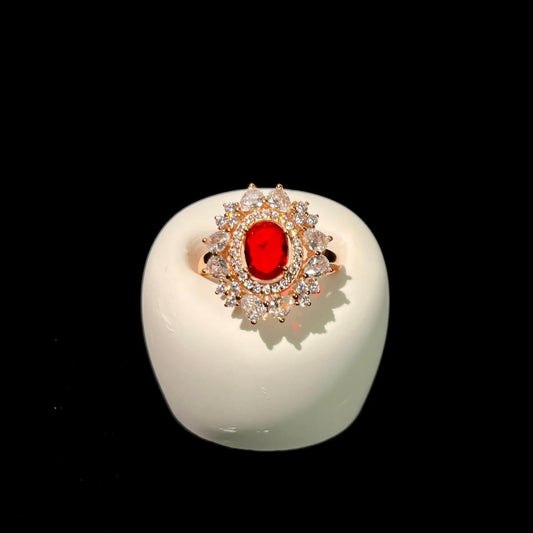 Ruby Halo Plated Ring
