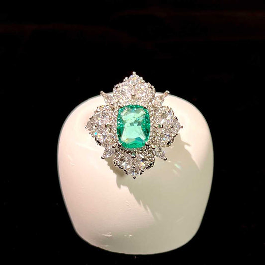 Emerald Halo Plated Ring