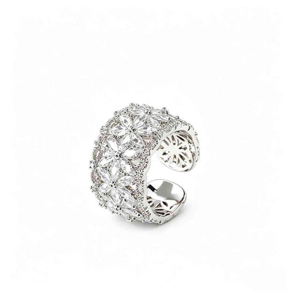 Crystal Daisy Flower Ring
