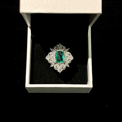Emerald Halo Plated Ring